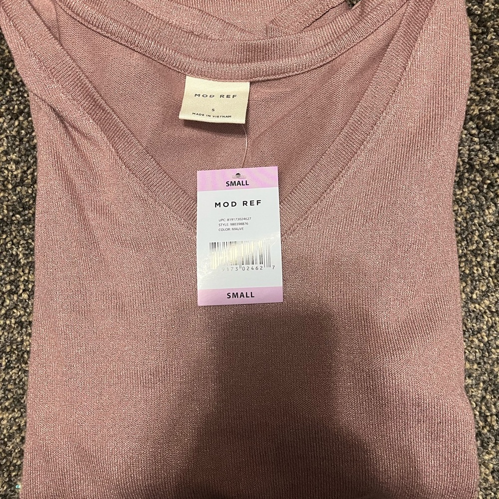 Mod Ref Mauve V-Neck Sweater